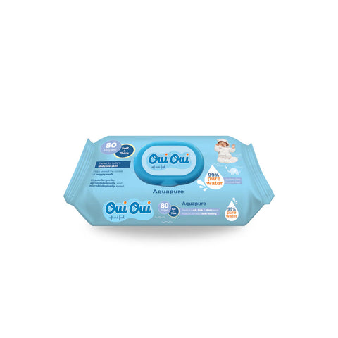 Oui Oui Wet Wipes Aquapure 80 Sheets | Oui Oui In Lebanon