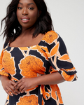 V By Very  Women's Black & Orange  Dress UJPW7 FE624