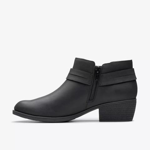Clarks Women's Black Oily Leather Charlten Rae Boots | Clarks In Lebanon