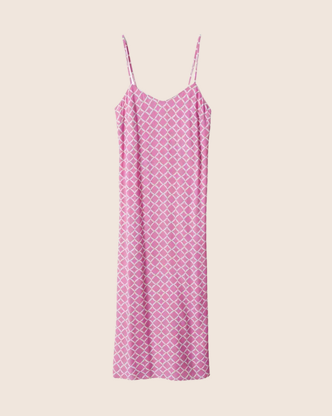 Mango Women's Pink Strappy Printed Midi Dress UVPF9 FE230 (shr)
