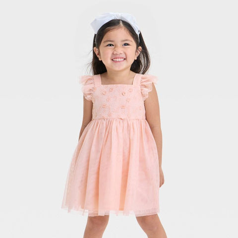 Cat & Jack Girl's Light Pink Embroidered Tulle Dress | Cat & Jack In Lebanon