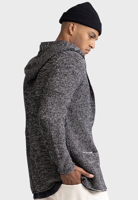 Redefined Rebel Men's Black Heather Knit Cardigan | Redefined Rebel In Lebanon