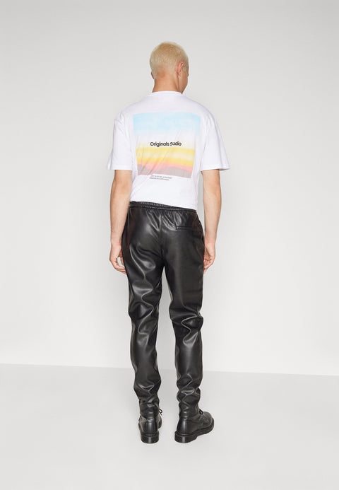 Only & Sons Men's Black Leather Loose Fit Pant |Only & Sons In Lebanon