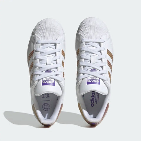 Adidas Women's White & Gold Superstar J Sneakers |Adidas In Lebanon
