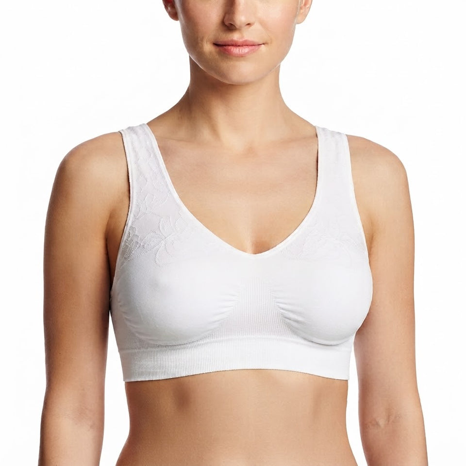 Bali Women's White Seamless Comfort Lace-Trim Bra