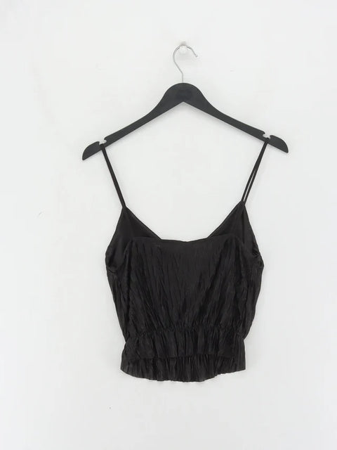 Zara Women's Black Sleeveless Crop Top  |Zara in Lebanon