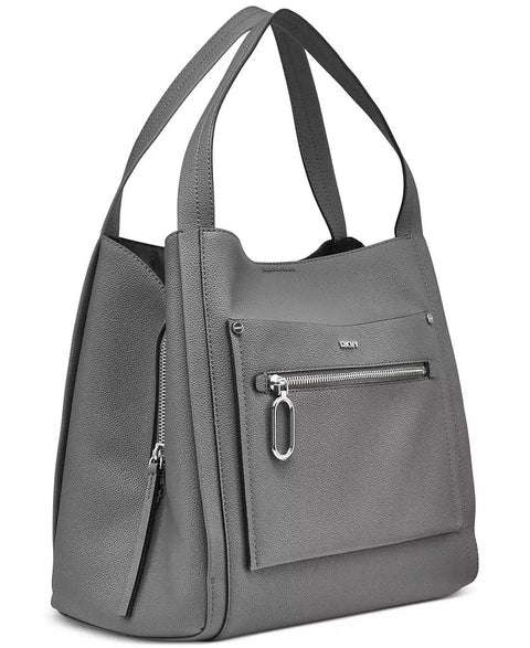 DKNY Women's Dark Gray Nala Medium Hobo Leather Shoulder Bag | DKNY In Lebanon