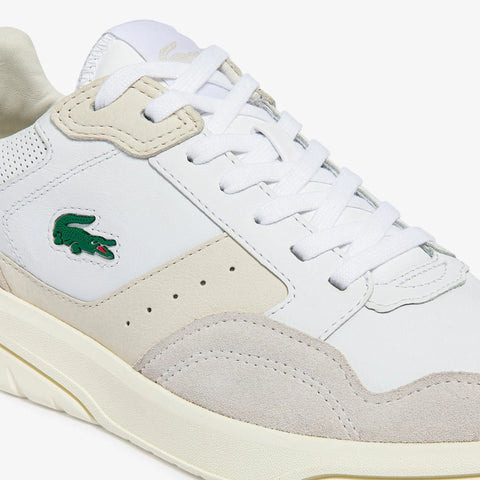 Lacoste Men's White & Beige Game Advance Luxe Leather Sneakers | Lacoste In Lebanon