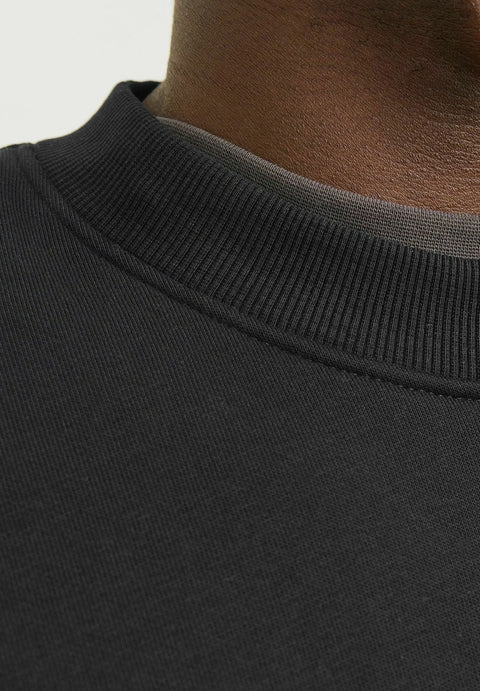 Jack & Jones  Men's Black Jcoterrain Crew Neck Sweatshirt | Jack & Jones In Lebanon
