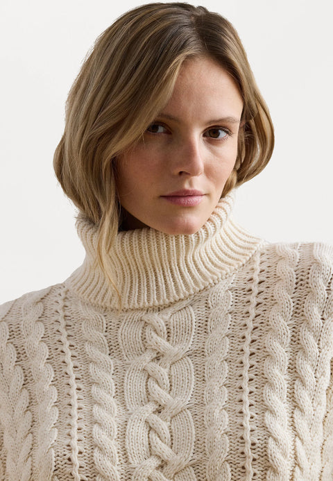 Lauren Ralph Lauren Women's Off White Cable-Knit Sweater | Lauren Ralph Lauren In Lebanon
