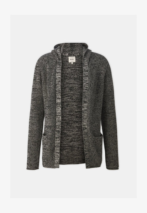 Redefined Rebel Men's Black Heather Knit Cardigan | Redefined Rebel In Lebanon