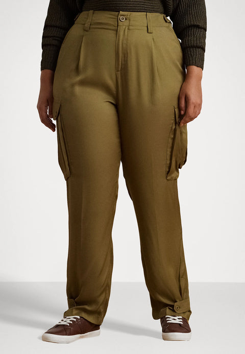 Lauren Ralph Lauren Women's Tan Twill Cargo Ankle Cargo Trousers Pant | Lauren Ralph Lauren In Lebanon