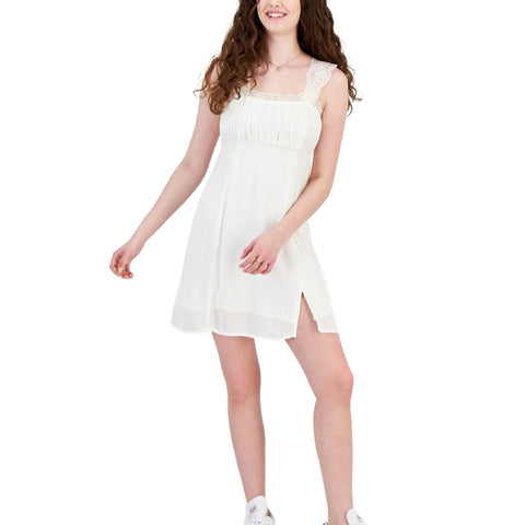 Self Esteem Women's White Lace Trim Mini Dress | Self Esteem In Lebanon