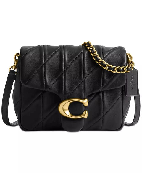 Coach Women's Black Quilted Washed Leather Times Square Mini Tabby Shoulder Bag | Coach In Lebanon