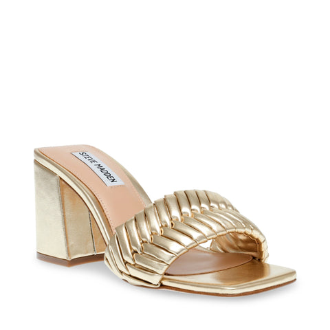 Steve Madden Women's Gold Bankroll Heeled Sandal | Steve Madden In Lebanon