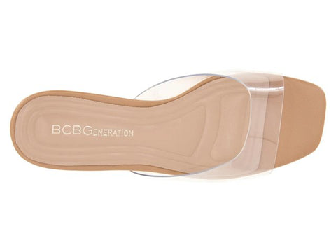 BCBGeneration Women's Transparent Inika Vinyl Slip On Dress Sandals | BCBGeneration In Lebanon