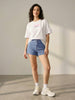 Sinsay Women's Blue High Waist Denim Short | Sinsay In Lebanon