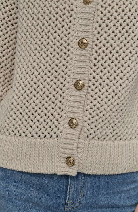 DKNY Jeans Women's Light City Khaki Open-Knit Cardigan Sweater | DKNY Jeans In Lebanon