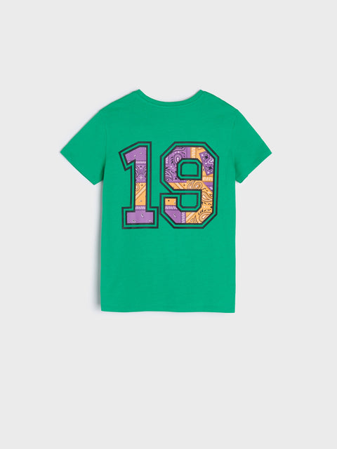 Sinsay Boy's Green Printed Crew Neck T-Shirt|Sinsay In Lebanon