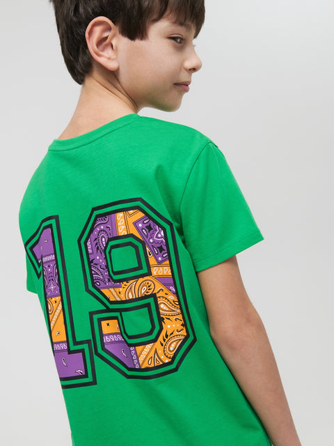 Sinsay Boy's Green Printed Crew Neck T-Shirt|Sinsay In Lebanon