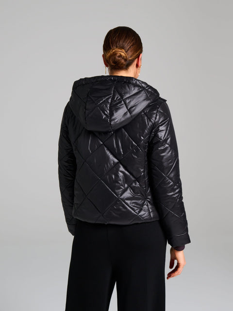 Sinsay Women's Black Hooded Quilted Jacket|Sinsay In Lebanon