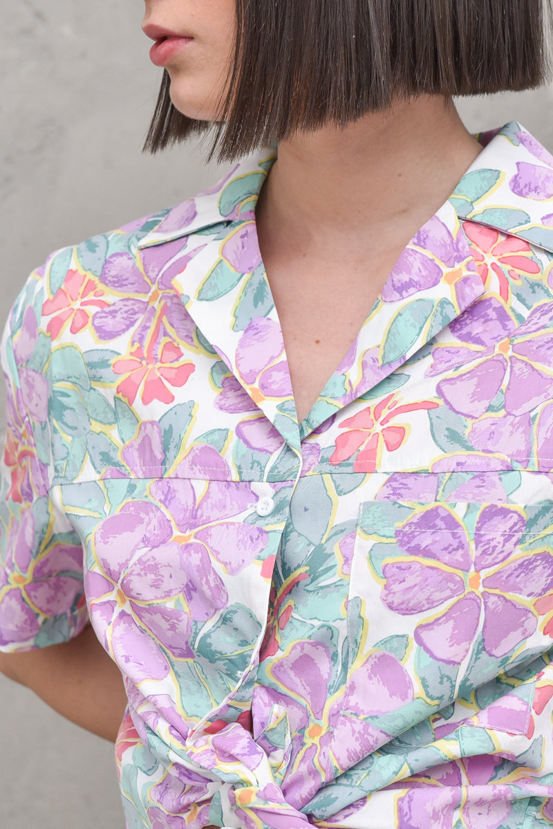 NA-KD Women's Multi-Colored Flower Shirt 1018-006841 FA181(aa87)