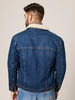 Sinsay Men's Dark Blue Sherpa Trucker Denim Jacket | Sinsay In Lebanon