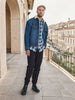 Sinsay Men's Dark Blue Sherpa Trucker Denim Jacket | Sinsay In Lebanon