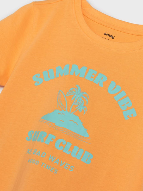 Sinsay Boy's Orange Print T-Shirt | Sinsay In Lebanon