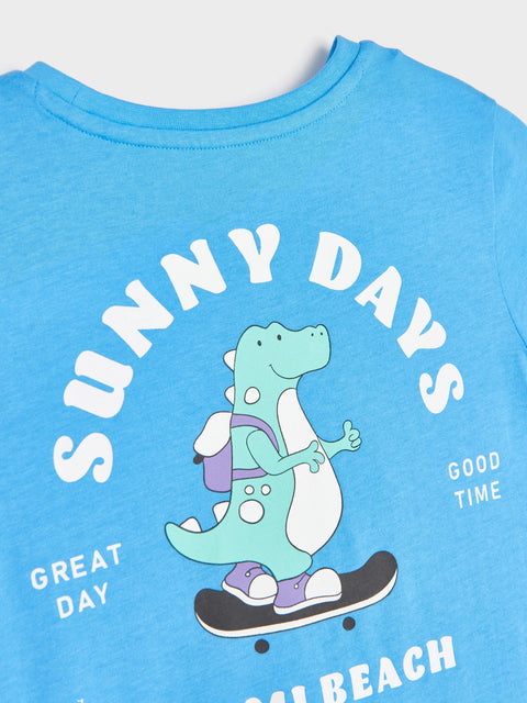 Sinsay Boy's Mid Blue T-Shirt With Front And Back Print | Sinsay In Lebanon