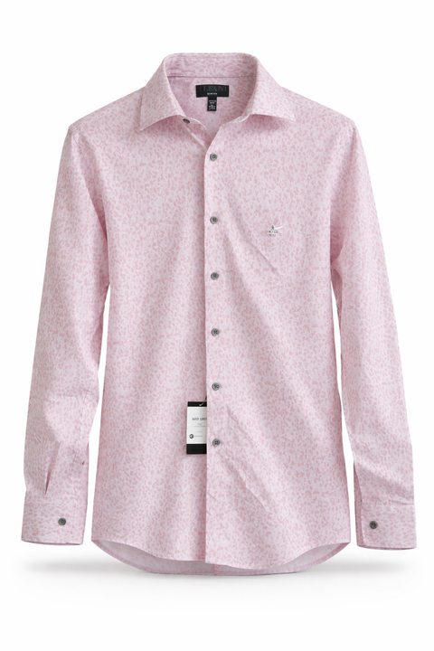 Alfani Men's Pink & White Slim Fit Textured Dress Shirt | Alfani In Lebanon