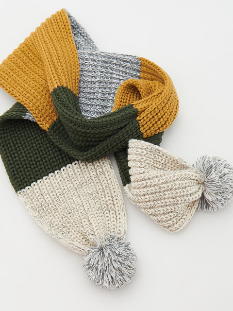 Reserved Boy's Multicolored Scarf With Pompoms | Reserved In Lebanon