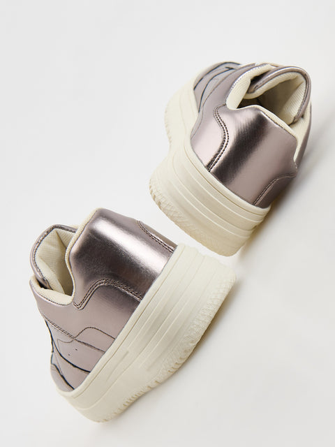 Reserved Girl's Silver Sneakers With Metallic Effect | Reserved In Lebanon