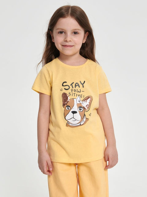 Sinsay Girl's Yellow Patterned T-Shirt |Sinsay In Lebanon