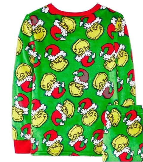 The Grinch Baby Boy's Green/Red 3 pc Soft Velboa Christmas Print Green Pajama and Socks Set  |The Grinch in Lebanon