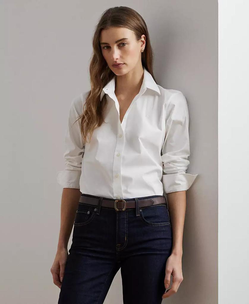 Lauren Ralph Lauren Women's White Non-Iron Straight-Fit Shirt |Lauren Ralph Lauren In Lebanon