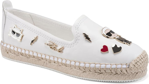 Karl Lagerfeld Women's White Michaela Slip on Embellished Flat | Karl Lagerfeld In Lebanon