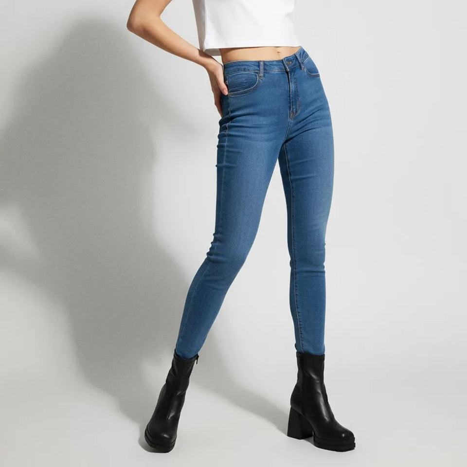 Sinsay Women's Blue High Waisted Skinny Denim jeans