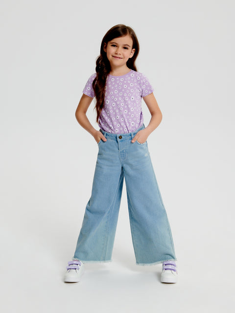 Sinsay Girl's Purple T-shirt With Floral Print | Sinsay In Lebanon