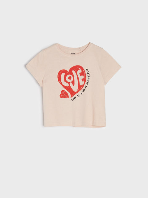 Sinsay Girl's Beige Printed T-shirt | Sinsay In Lebanon