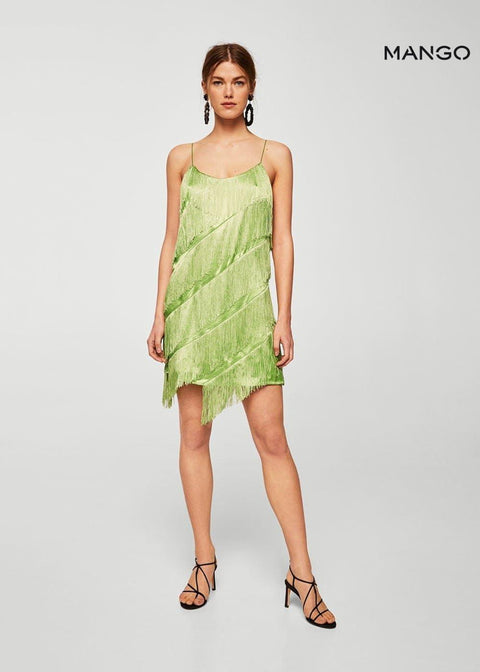 Mango Women's Green Cut-Out Short Dress| Mango in Lebanon