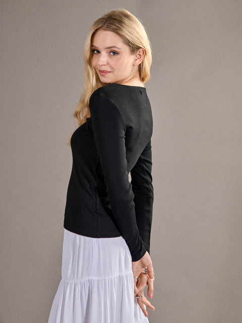 Sinsay Women's Black Long-Sleeved Half Zip Blouse | Sinsay In Lebanon