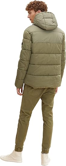 Tom Tailor Men's Olive Green Denim Heavy Padded Jacket| Tom Tailor In Lebanon