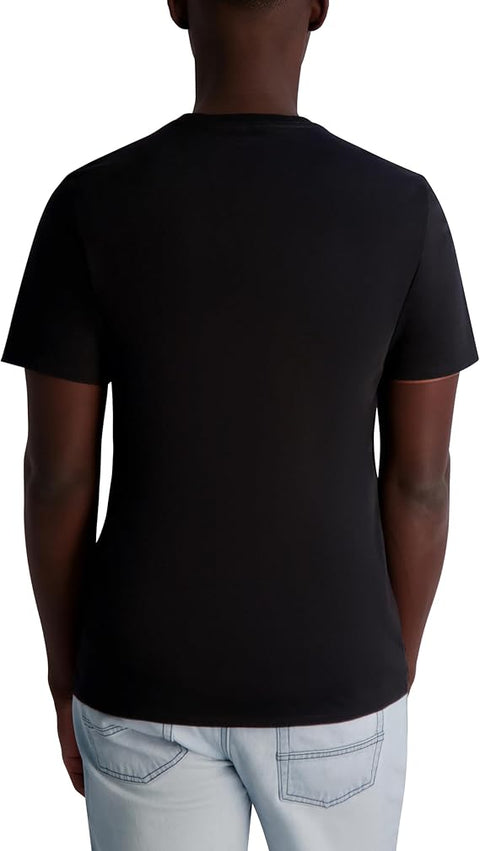 Karl Lagerfeld Men's Black Short Sleeve Crewneck Graphic Design T-Shirt | Karl Lagerfeld In Lebanon