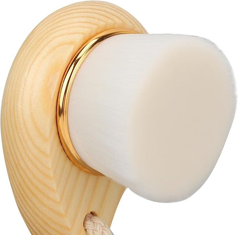 Agatige Beige/White Wooden Facial Brush  | Agatige in Lebanon