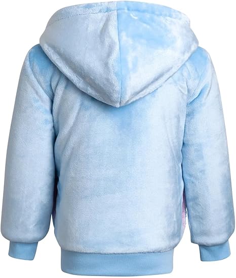 Disney Girl's Princess Blue Plush Fleece Hooded Jacket  |Disney In Lebanon