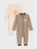 AYA   Sinsay BABY BOY CREAM-BROWN 2 PACK OVERALL