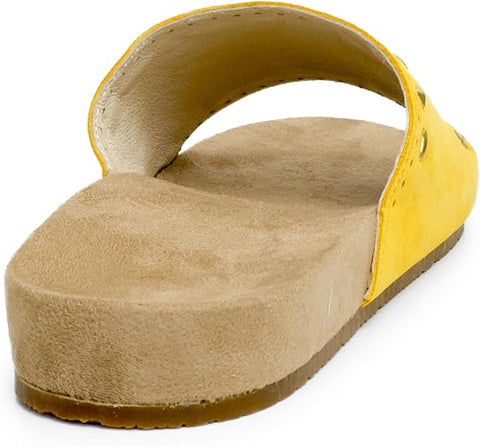 Revitalign Sofia Stud women's Mineral Yellow Slide Sandal Slipper |Revitalign In Lebanon