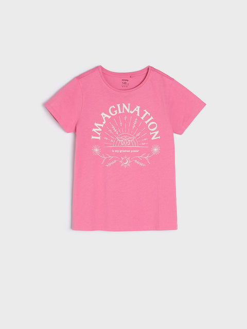 Sinsay Girl's Aurora Pink T-shirt With Print | Sinsay In Lebanon