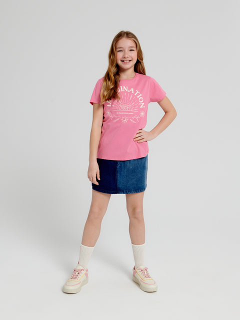 Sinsay Girl's Aurora Pink T-shirt With Print | Sinsay In Lebanon